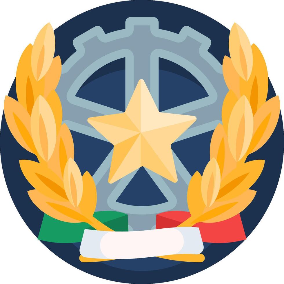 The badge of the union of italian workers vector