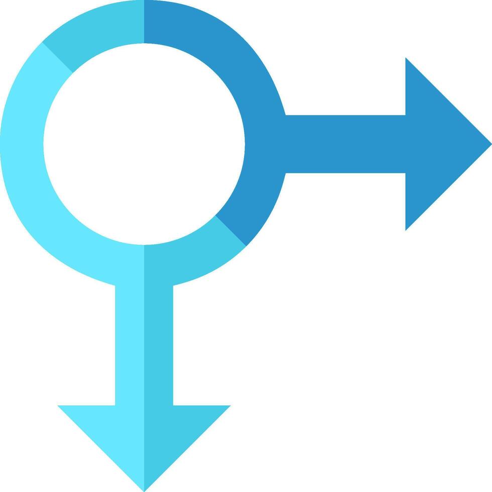 A blue male and female symbol on a white background vector