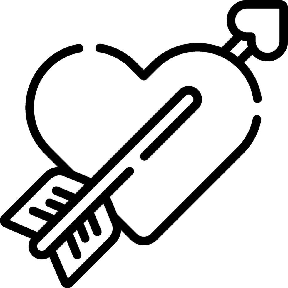 Heart with arrow icon vector