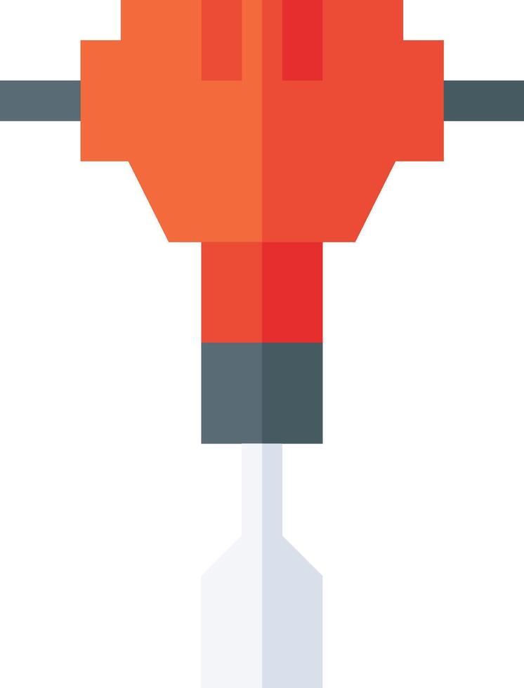 A drill with a red handle and a white background vector