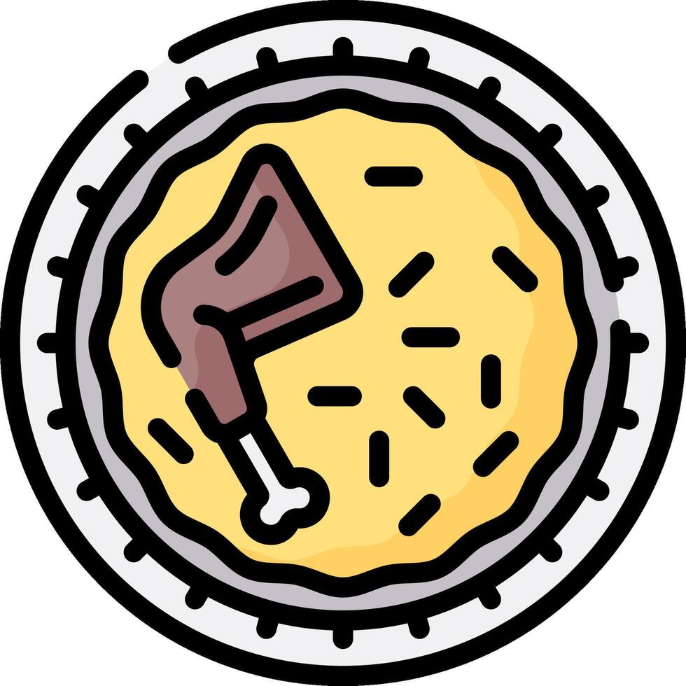 A pie with a knife and fork in it vector