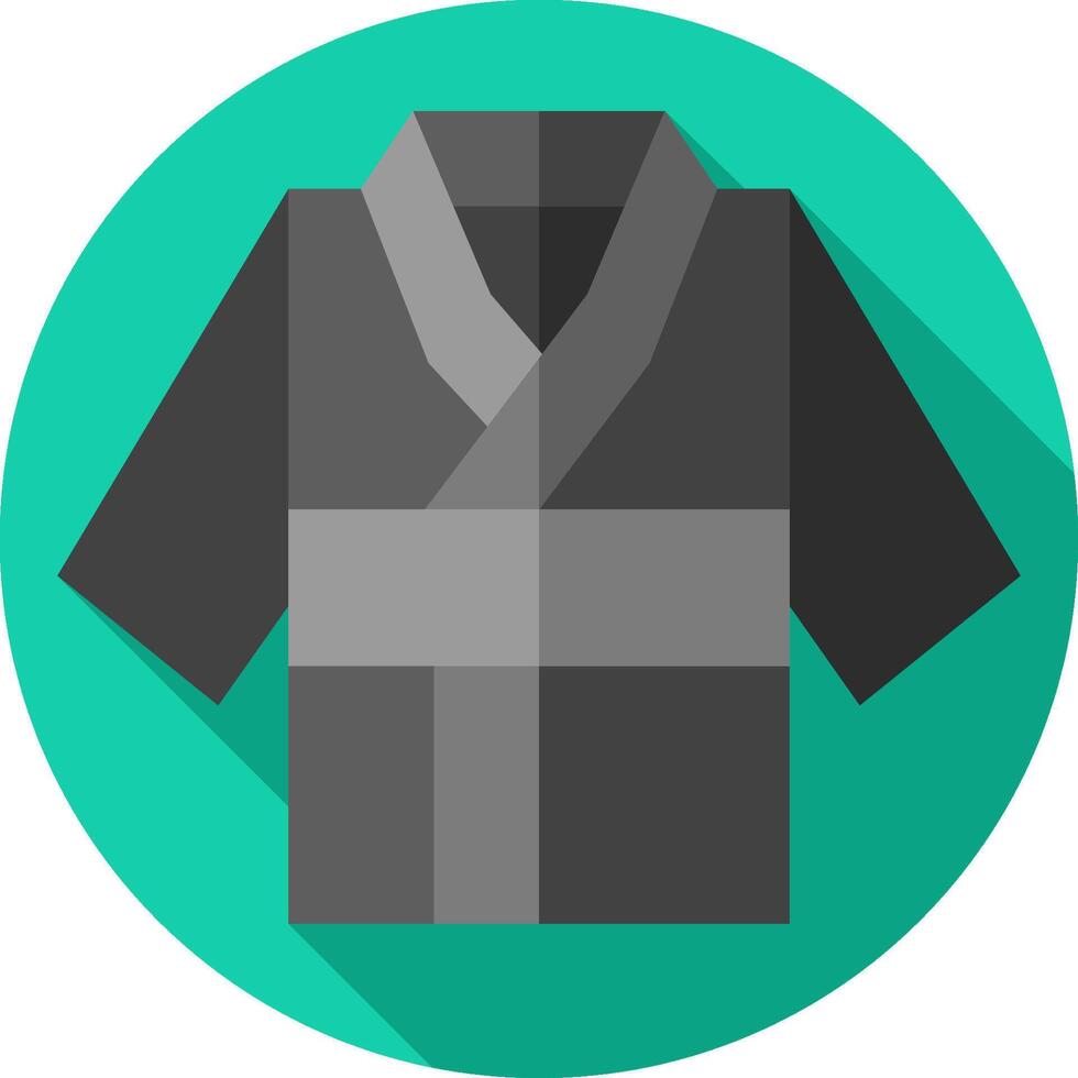 A black and gray kimono on a green circle vector