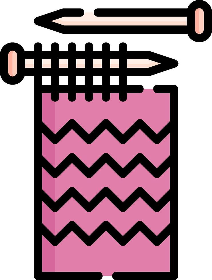A pink knitting needle and yarn on a white background vector