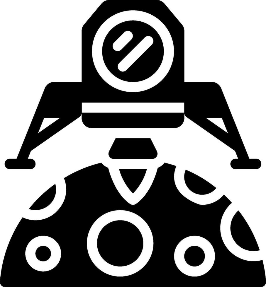 A black and white illustration of a spaceship vector