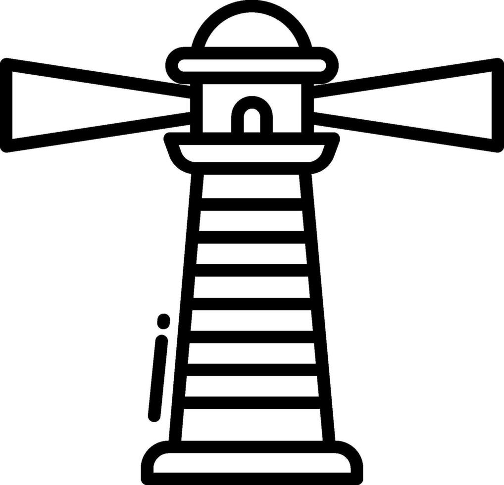 A black and white illustration of a lighthouse vector