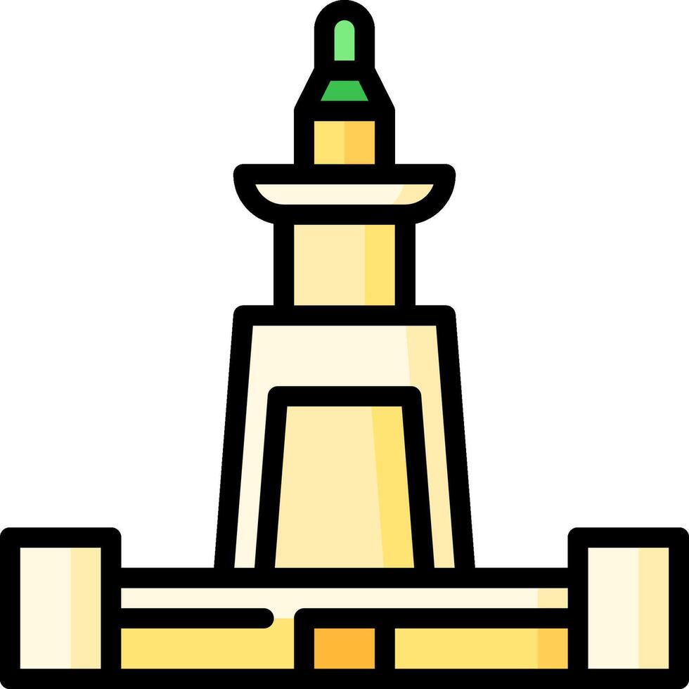 A tower with a green light on top vector