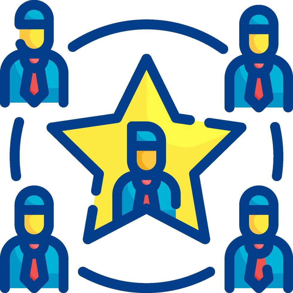 A star with people around it vector