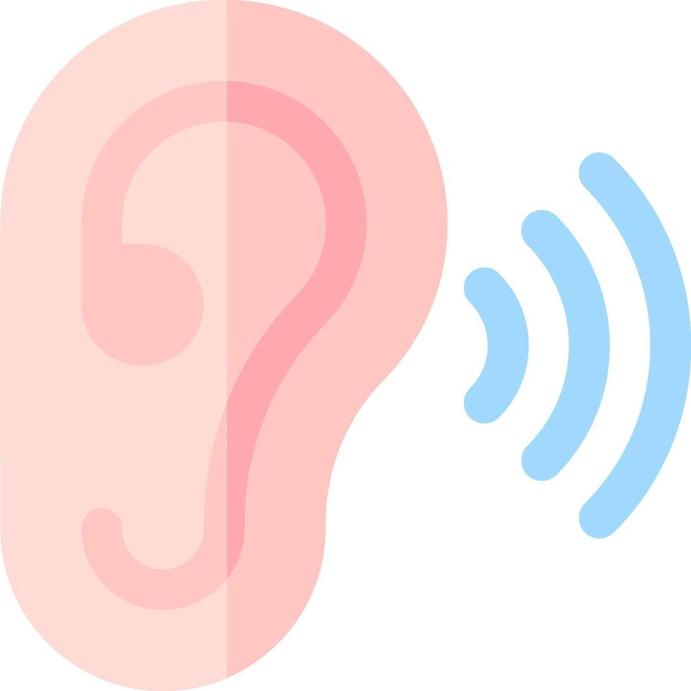 An ear with a sound wave coming out of it vector