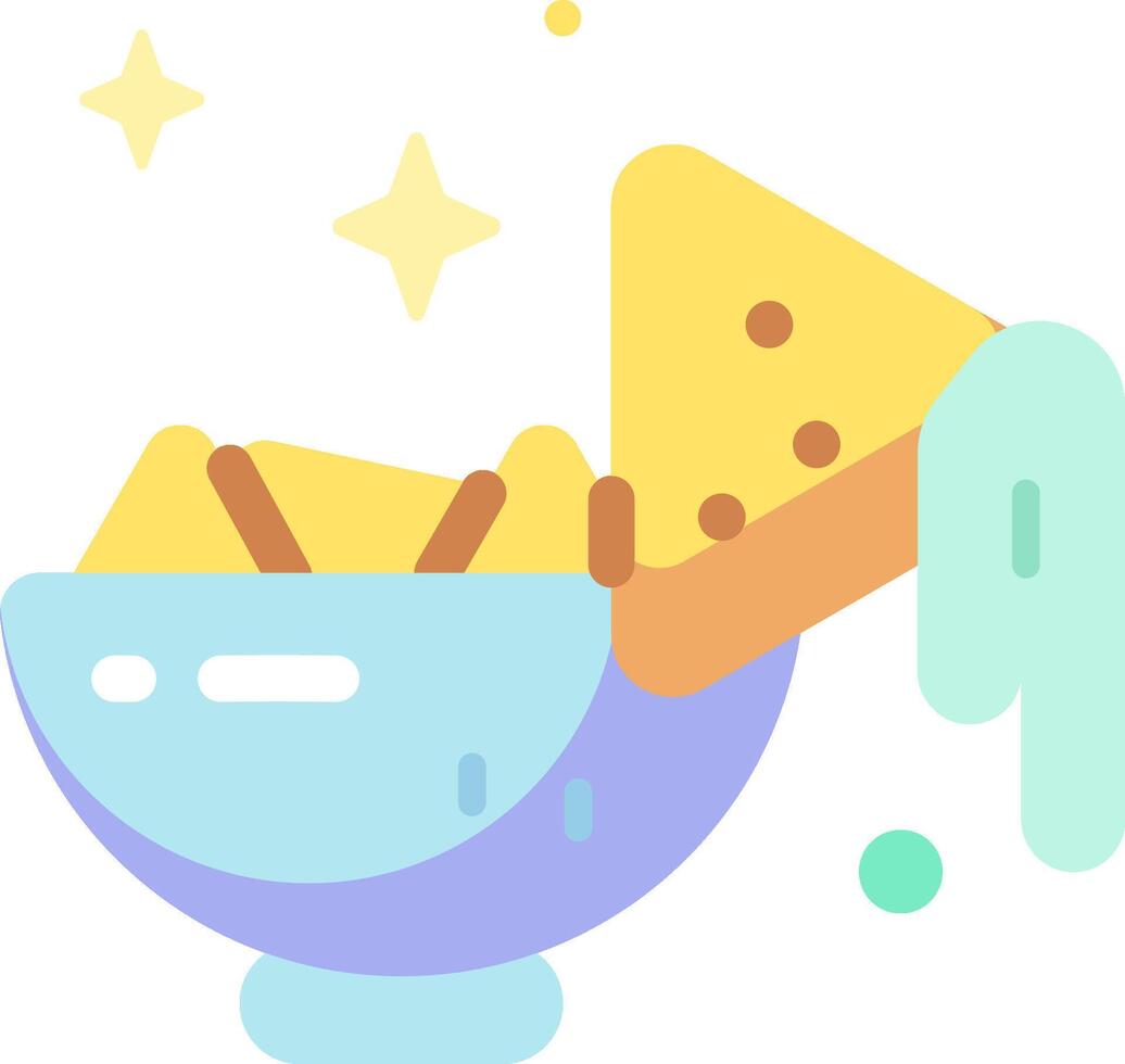 A bowl of cheese and crackers in a flat style vector