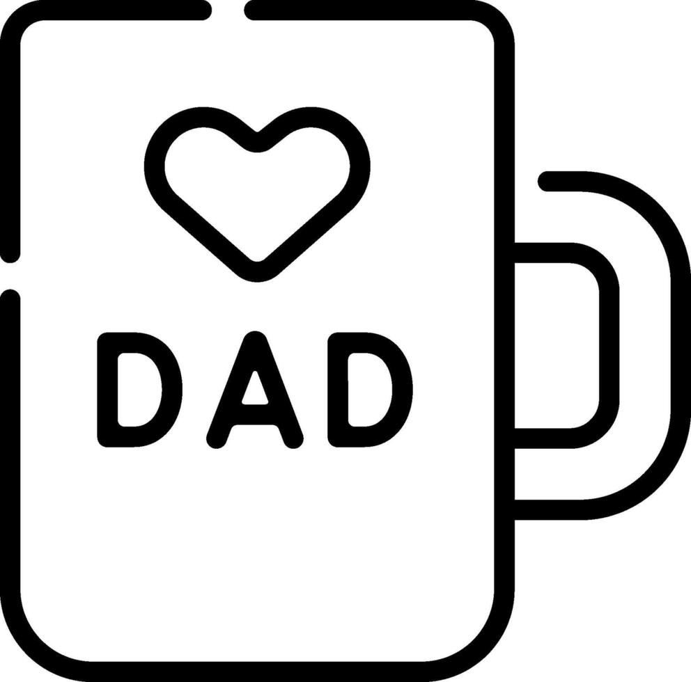 A black and white image of a mug with the word dad vector
