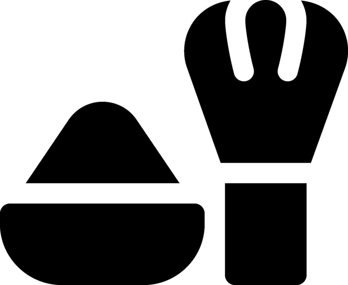 A black and white icon of a fork and spoon vector