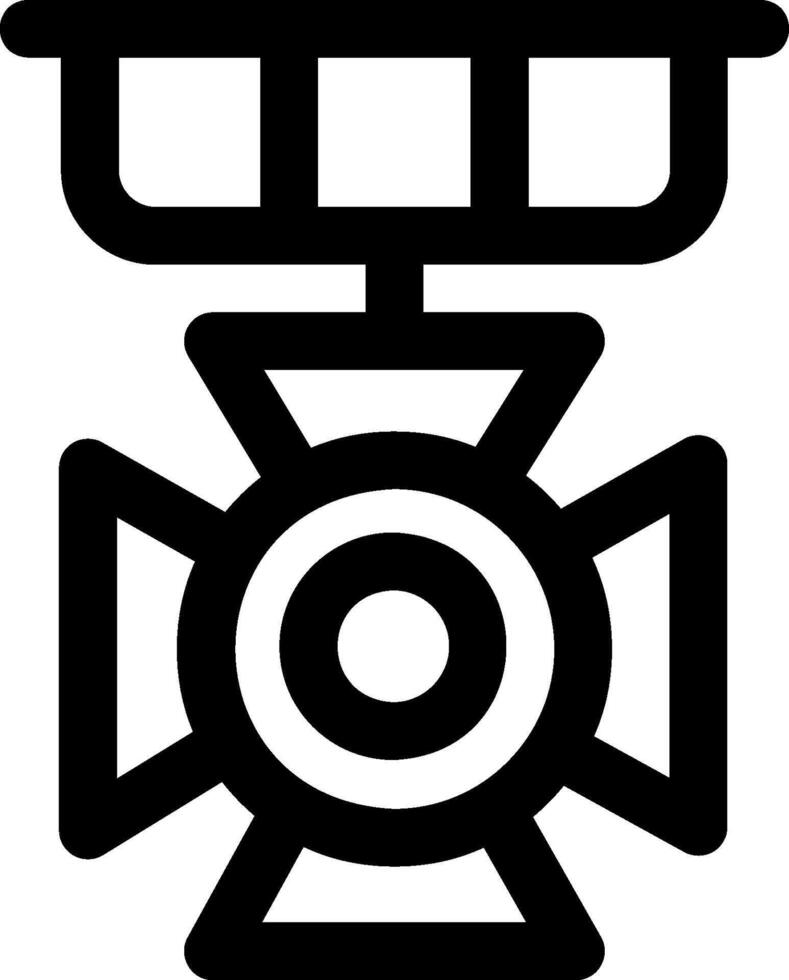 A black and white icon of a cross vector