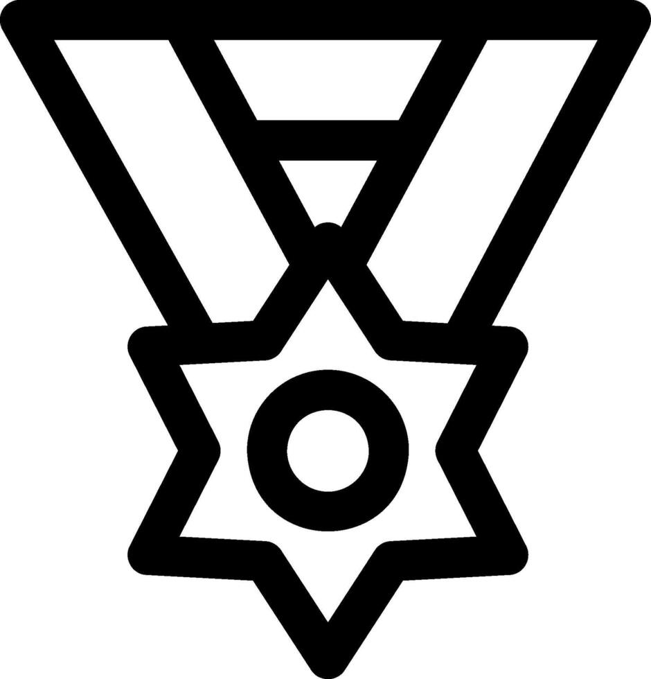 A black and white medal icon vector