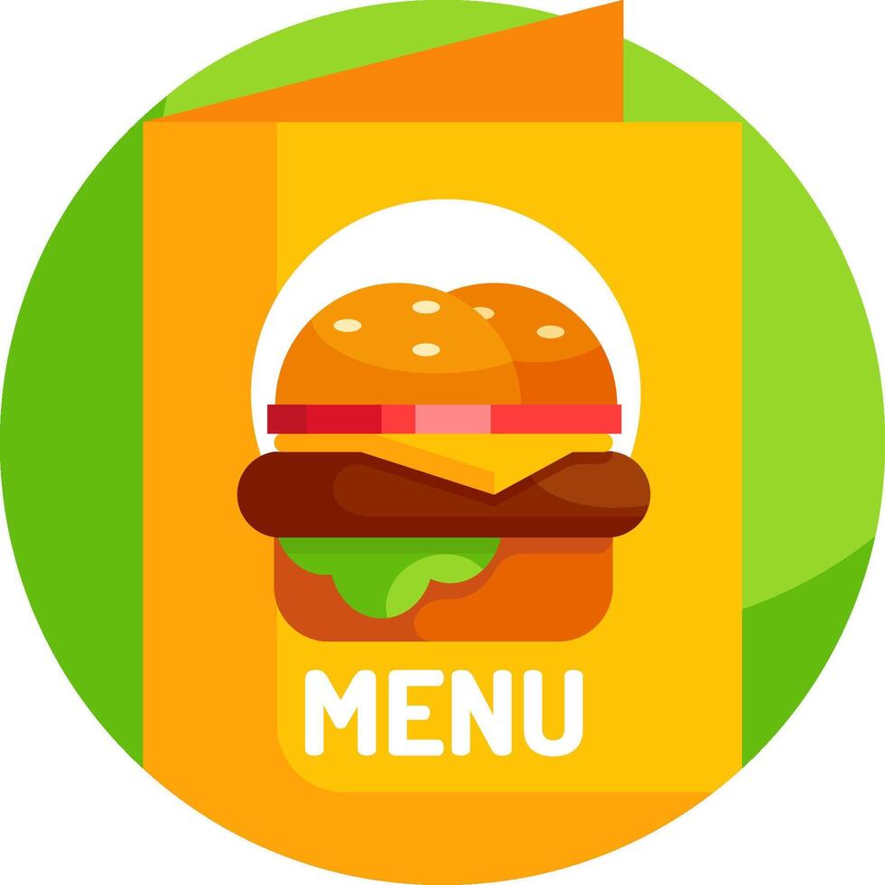 A hamburger is shown in a menu vector