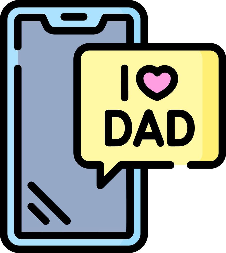 I love dad phone icon vector