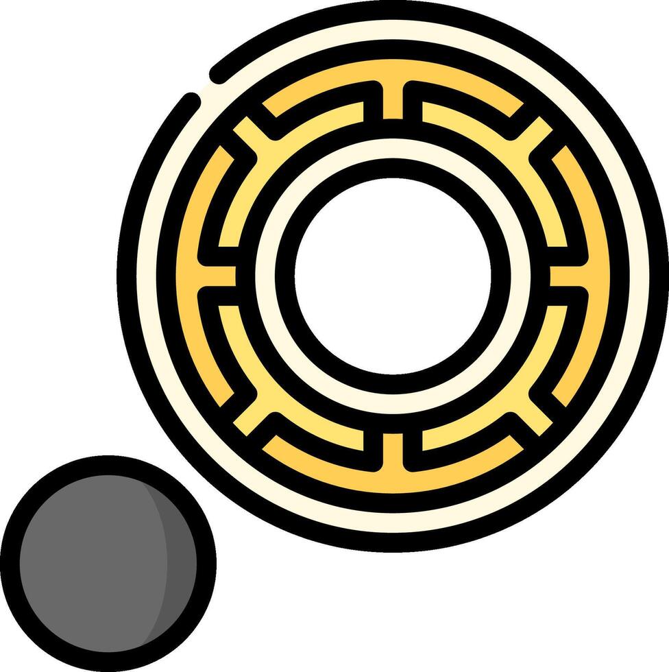 A black and gold ball and a wheel vector