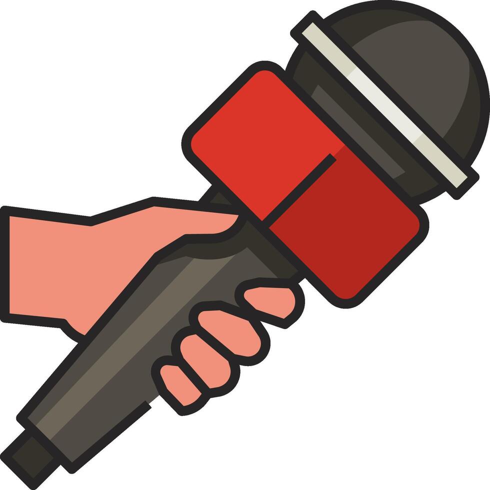 Hand holding microphone icon illustration design vector