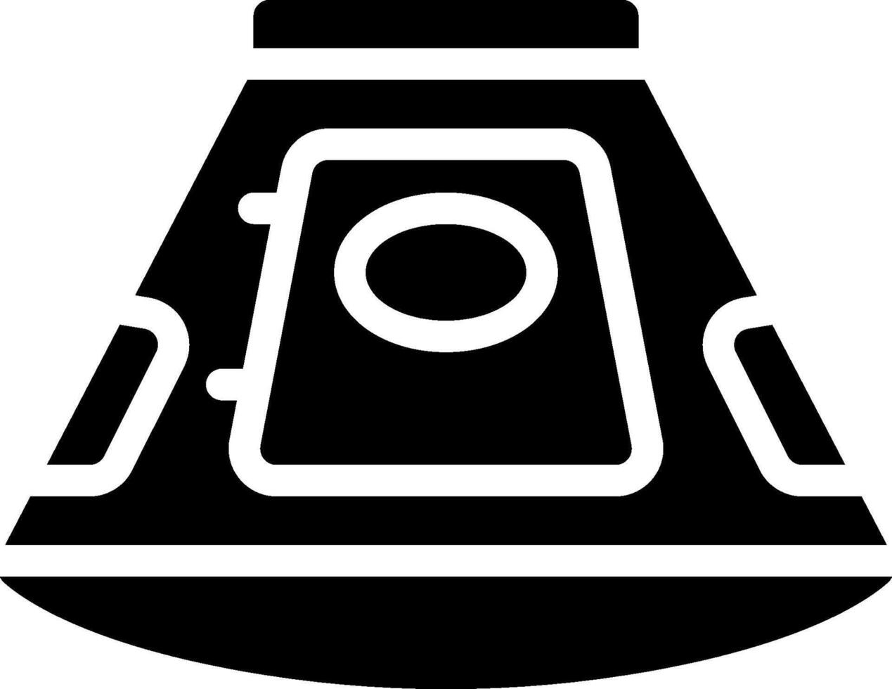 A black and white image of a space capsule vector