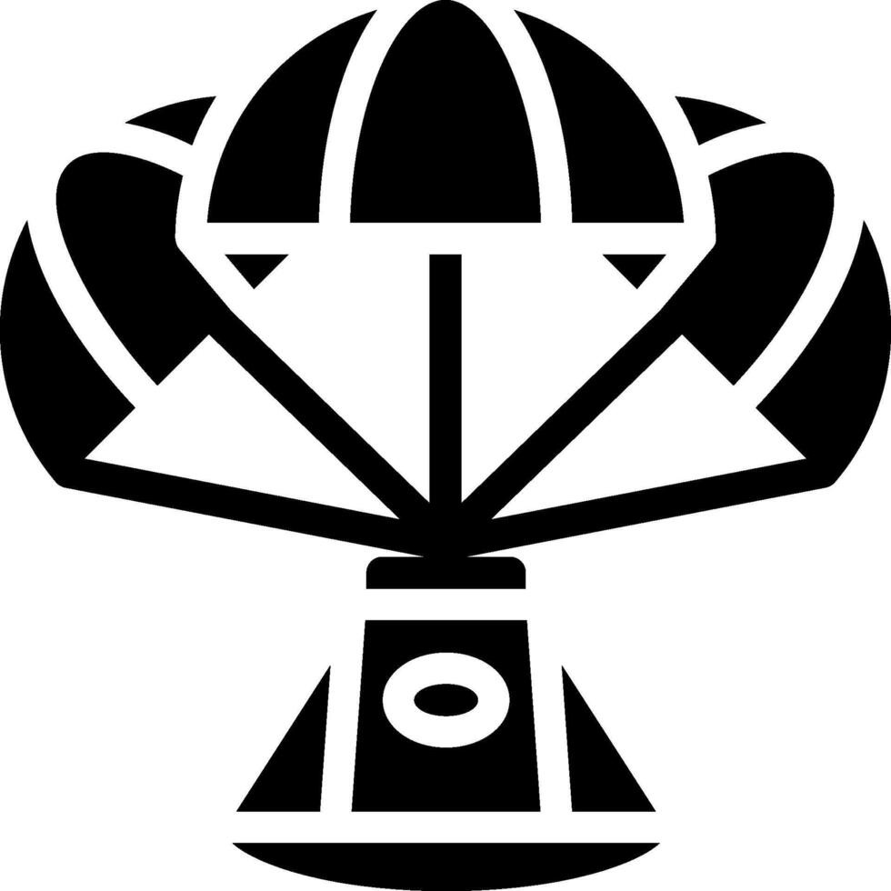 A black and white logo of a parachute vector