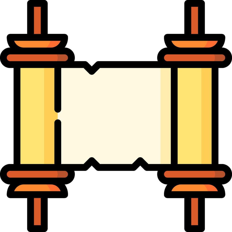 An old scroll with two sticks and a scroll vector