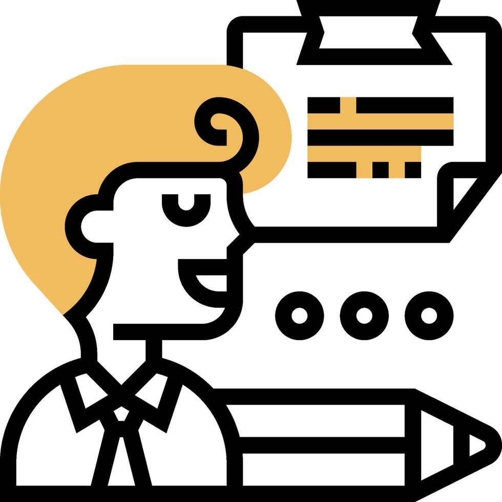 A man holding a pencil and a paper with a note vector