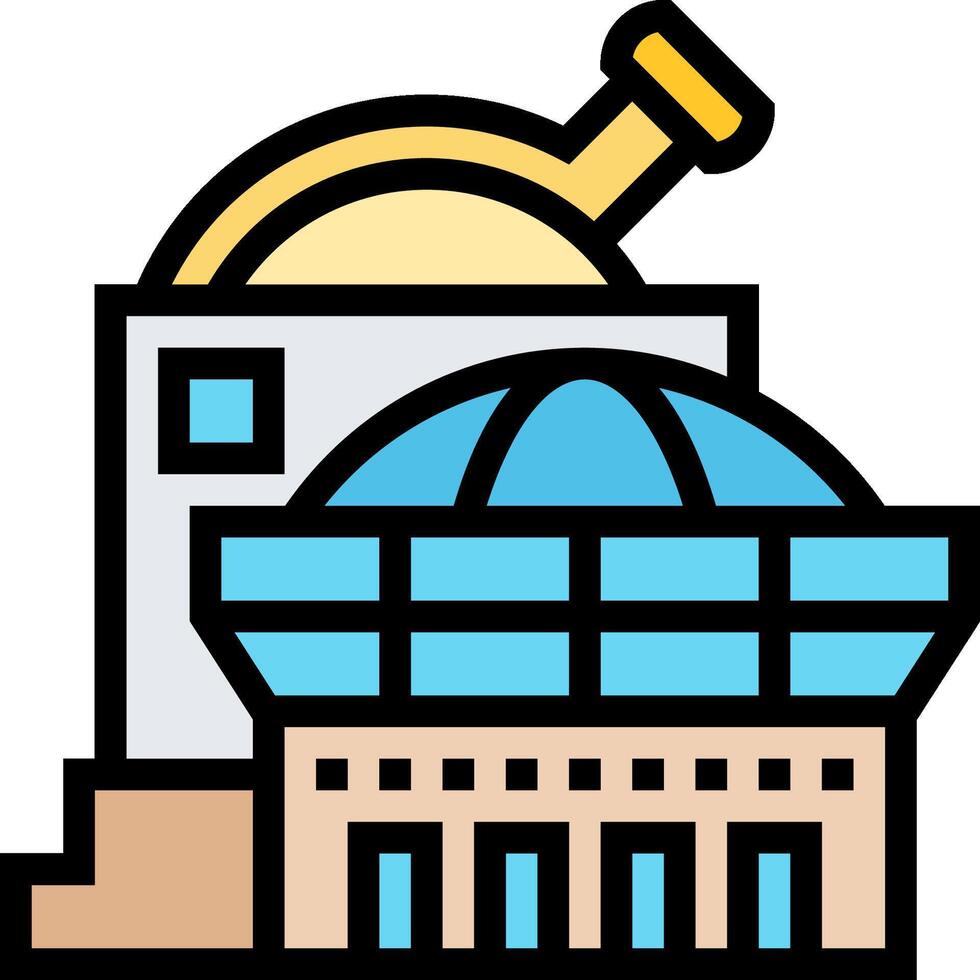 A building with a large glass dome and a large building vector