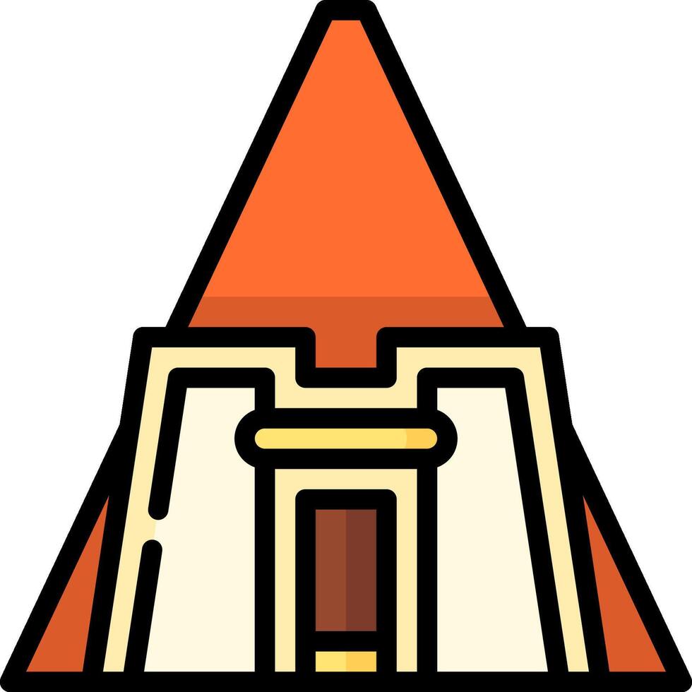 An icon of a pyramid with a door vector