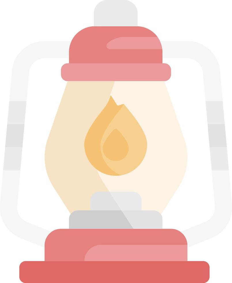 A flat icon of a lantern with a flame vector