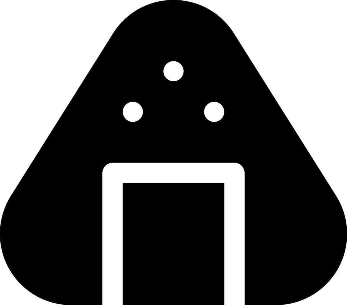 A black and white icon of a house with a door vector