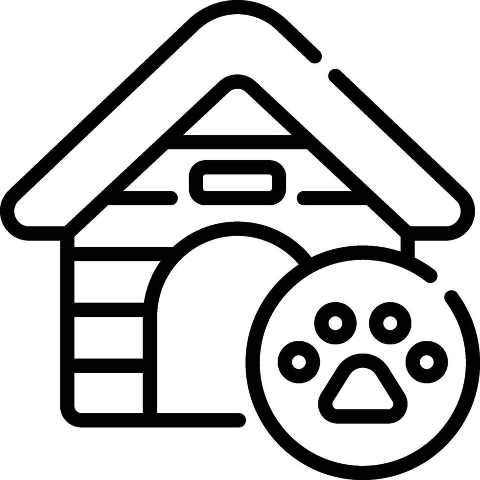 Dog house icon with paw print vector