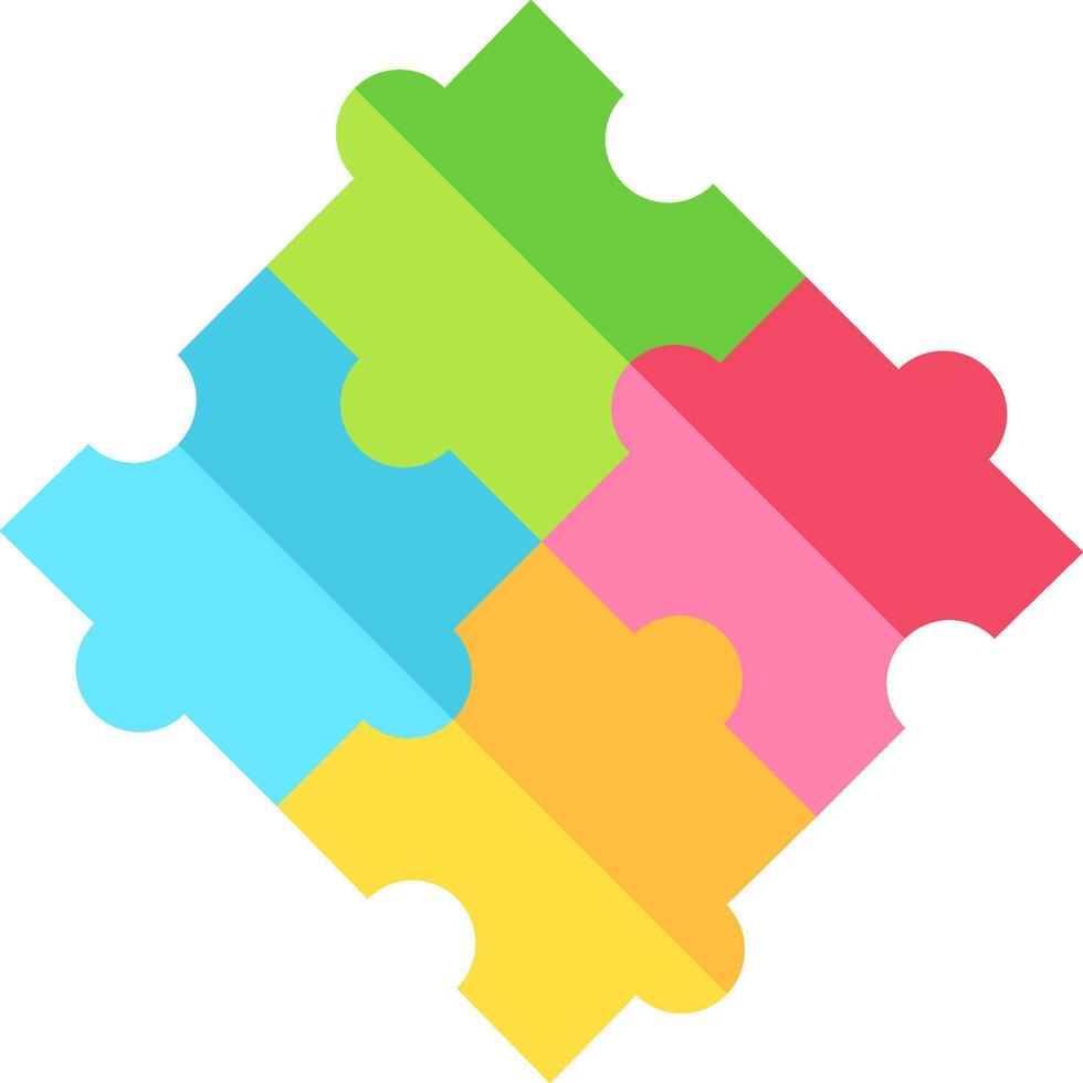 A colorful puzzle piece with four pieces vector