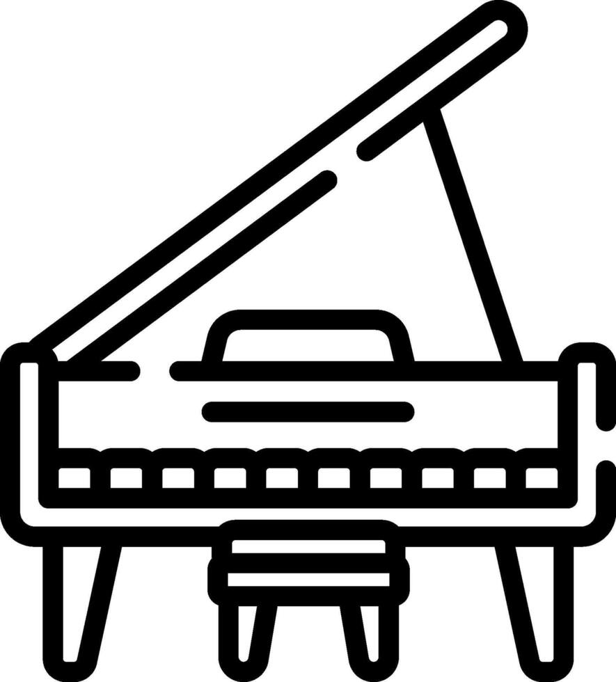 A black and white drawing of a piano vector