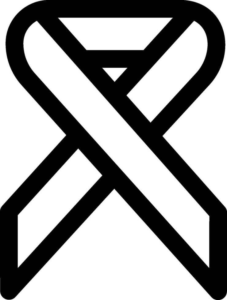 A black and white ribbon symbol vector