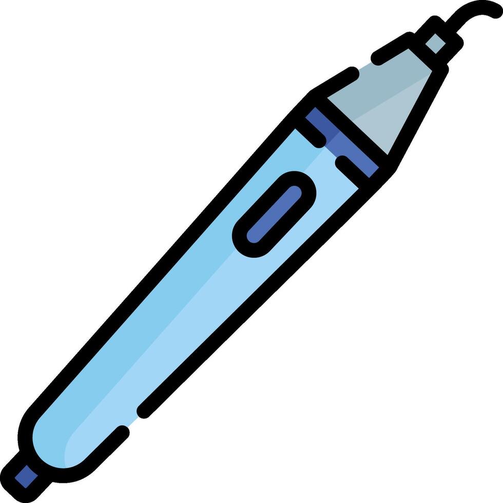 A blue pen with a black tip on a white background vector