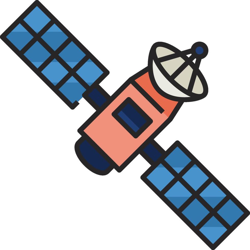 Space satellite icon illustration design vector