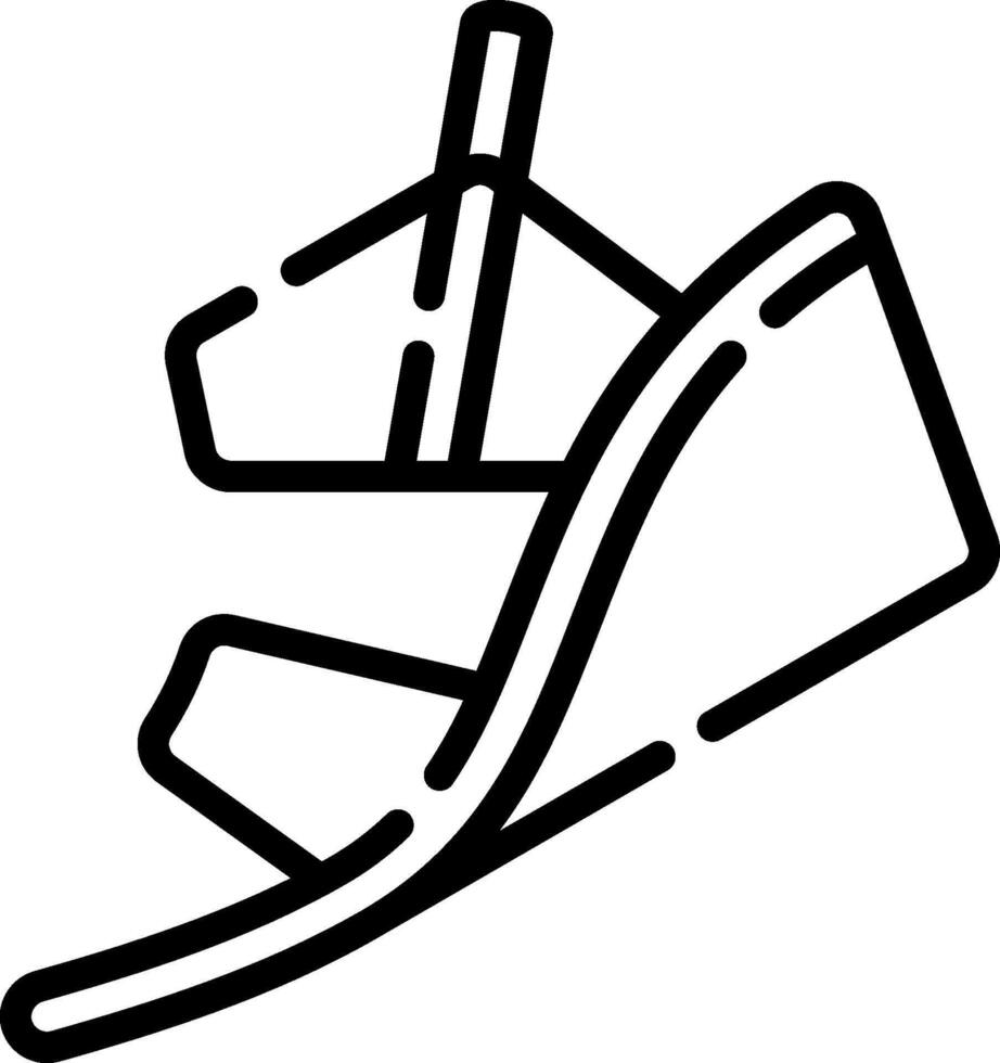 A black and white line drawing of a sled vector