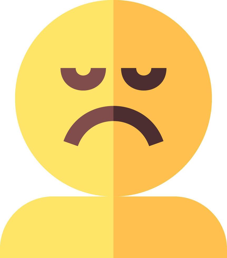 A sad emoticor with a frown face vector