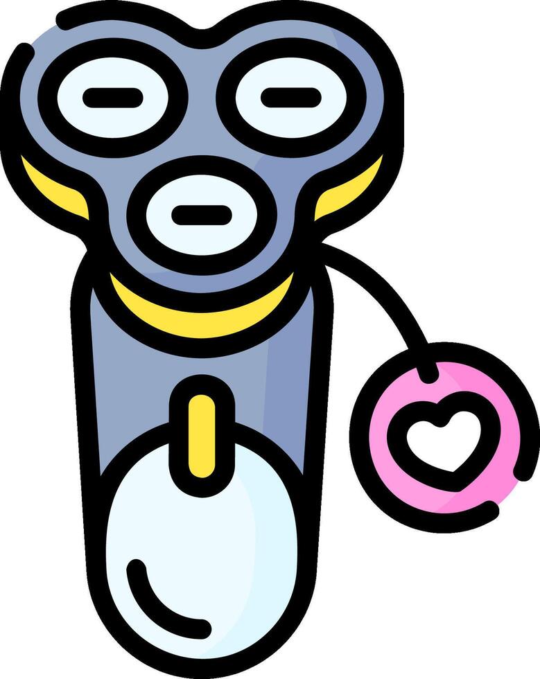 A cartoon razor with a heart on it vector