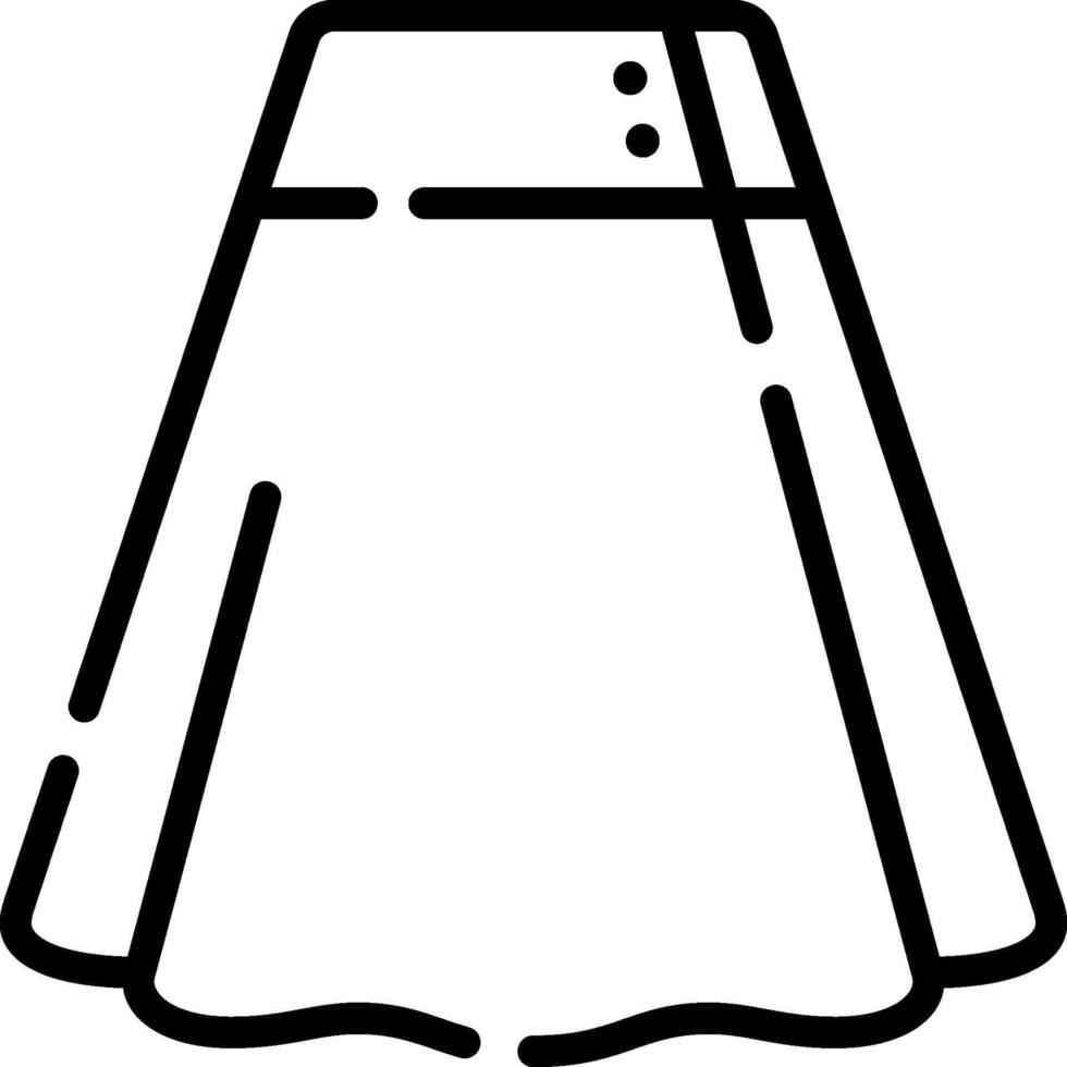 A skirt outline on a white background vector
