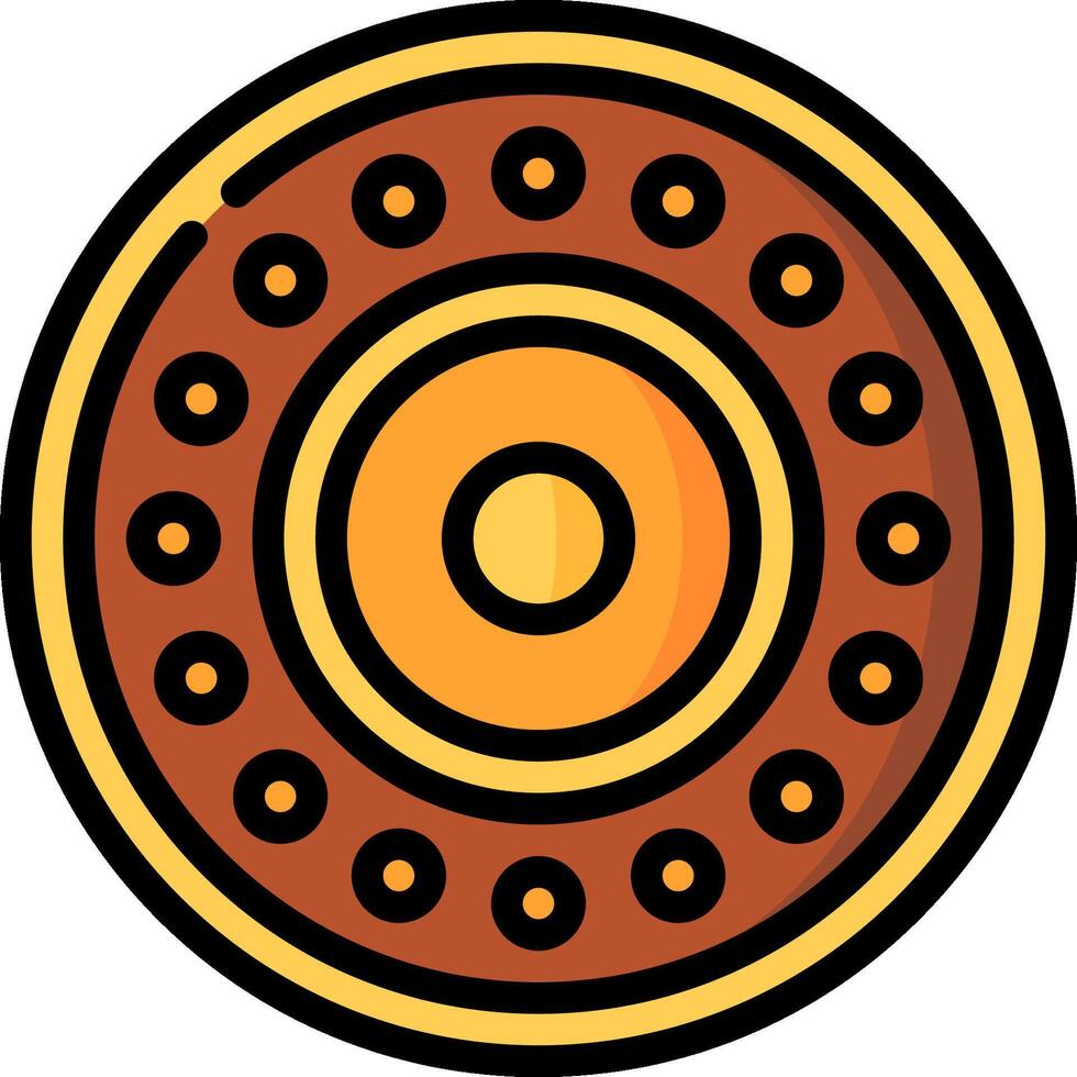 An illustration of a circular object with a hole in the center vector