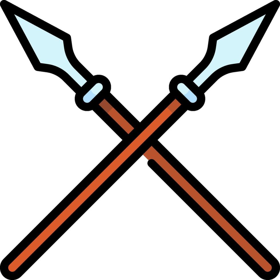Two crossed spears icon vector