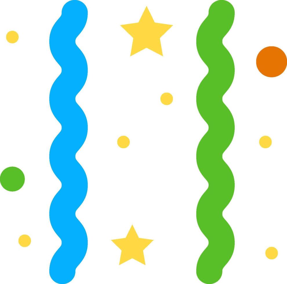 A colorful streamers and stars on a white background vector