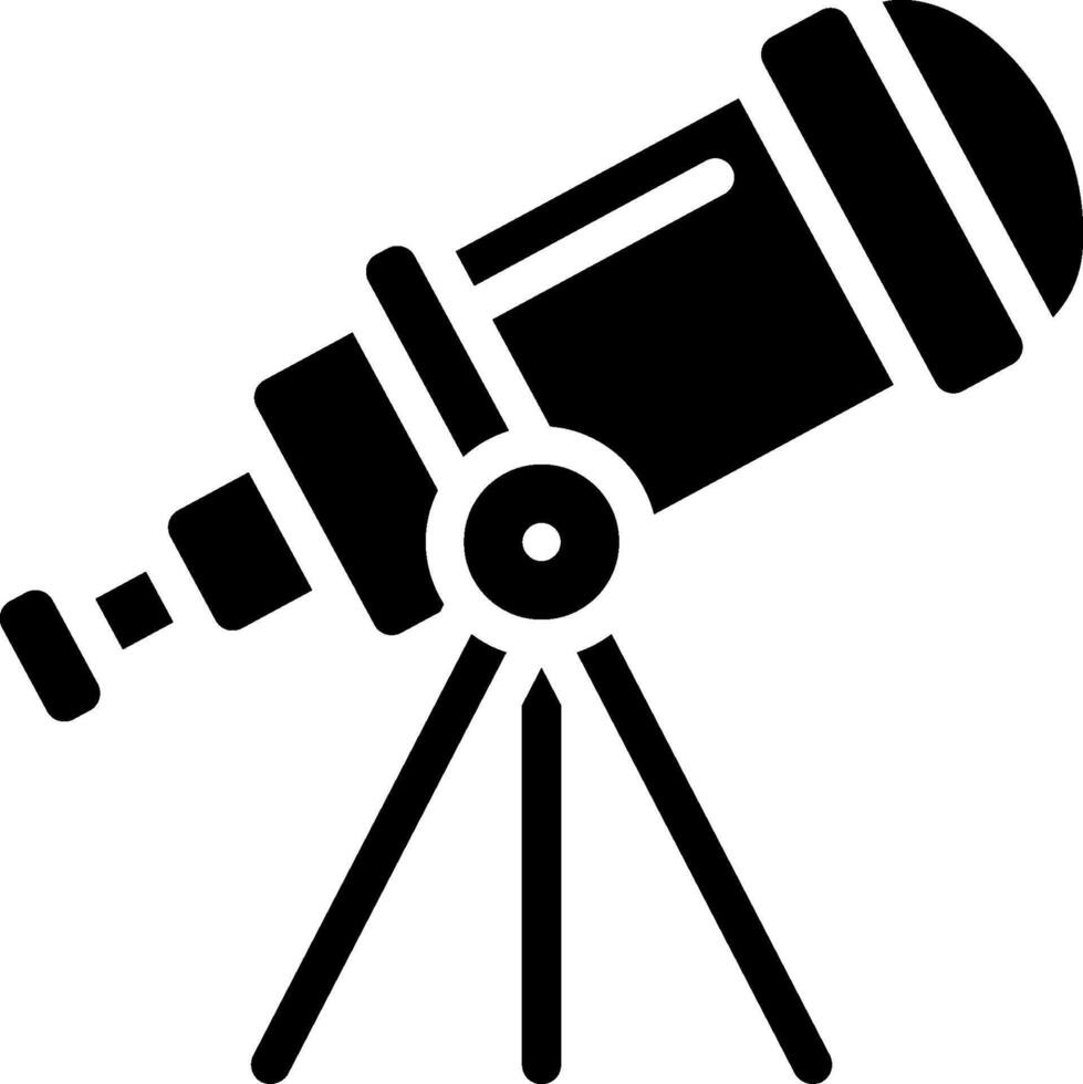 A black and white image of a telescope vector
