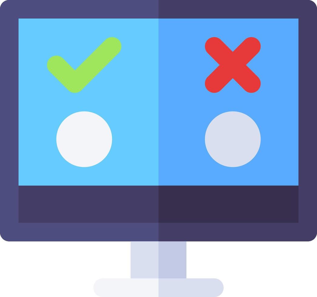 A computer screen with two check marks on it vector