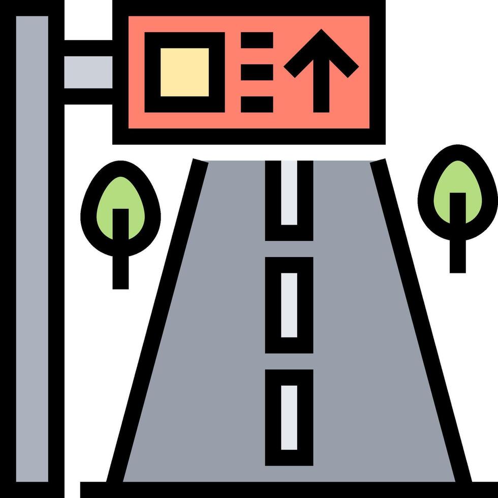 A road with a sign pointing to the left vector