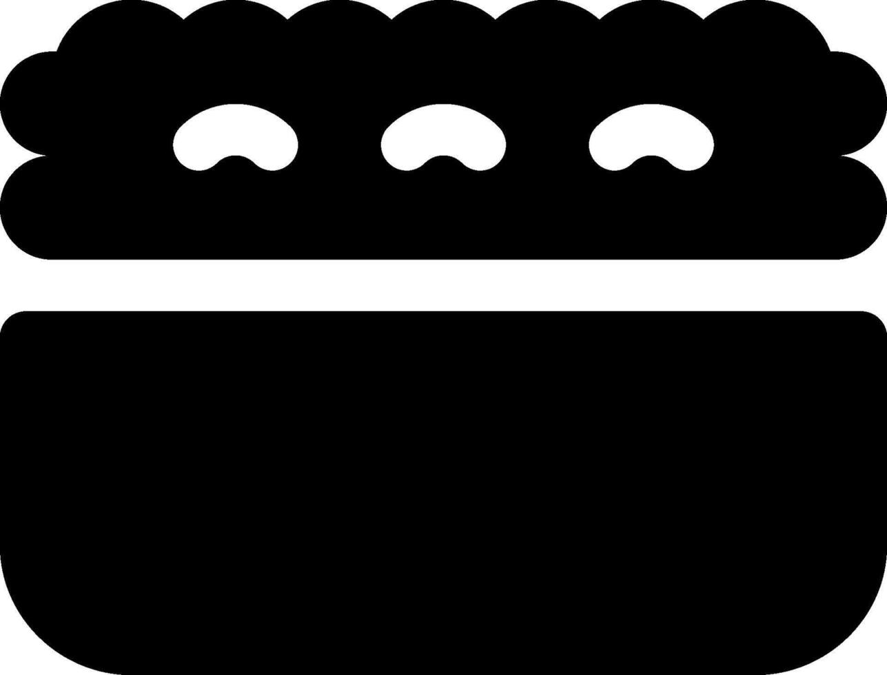 A black and white illustration of a sandwich vector