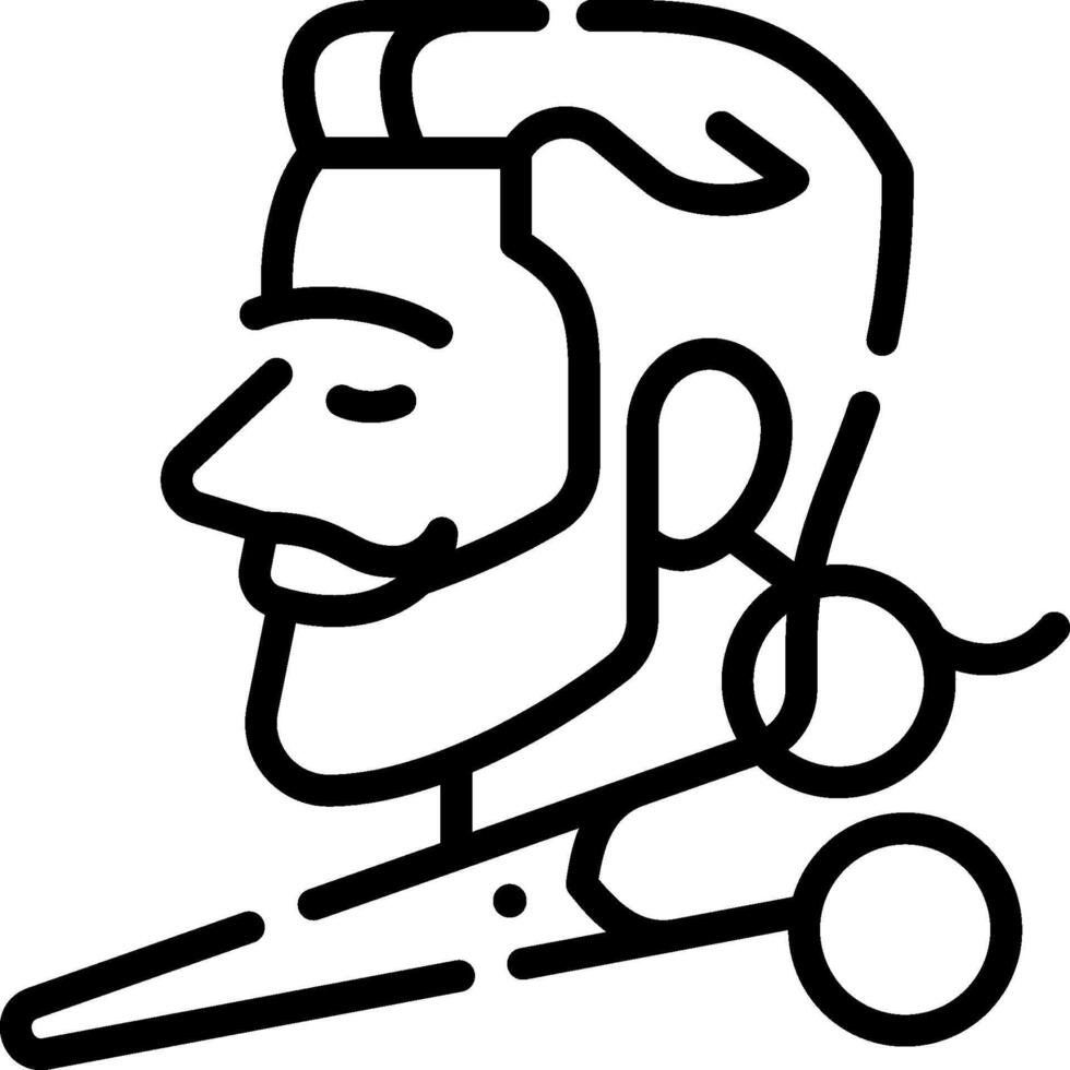 A man with a beard and mustache is cutting his hair vector