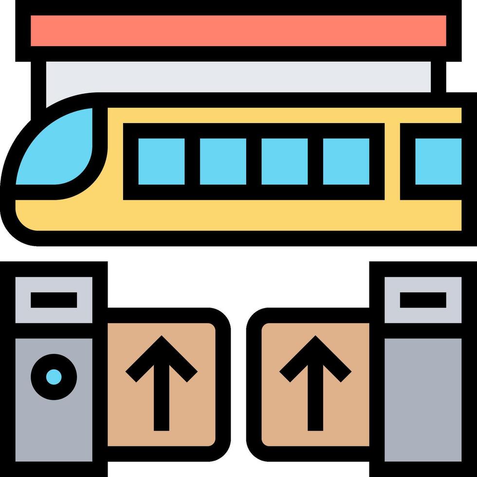 A train and a bus are next to each other vector