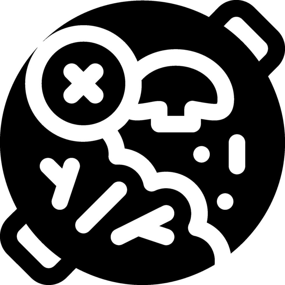 A black and white icon of a mushroom vector