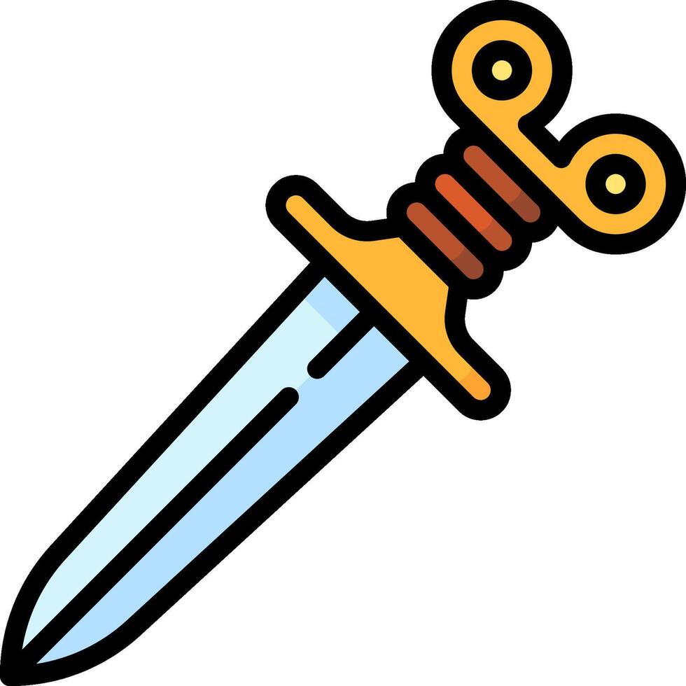 A cartoon knife with a long handle vector